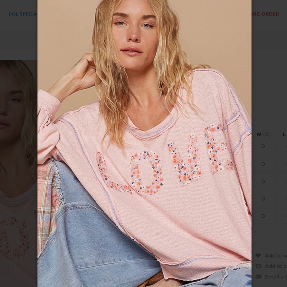 POL “ San Francisco “ Vintage Washed Knit Sweater with Love Patch SR30A - Picture 2 of 6